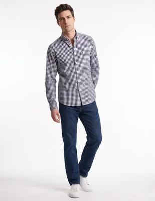 Camisa casual de algodón manga larga para hombre