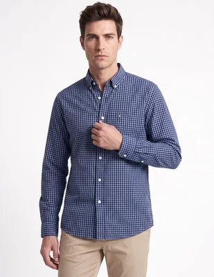 Camisa casual de algodón manga larga para hombre