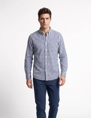 Camisa casual de algodón manga larga para hombre
