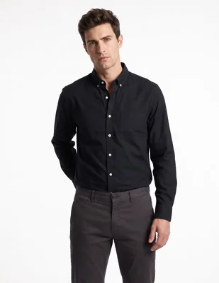 Camisa casual de algodón manga larga para hombre