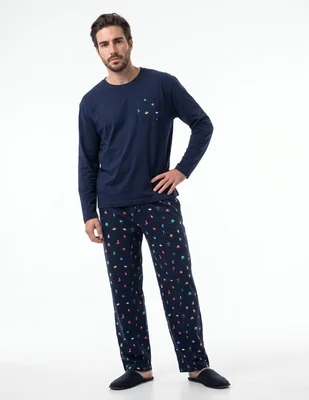 Conjunto pijama navideña para hombre
