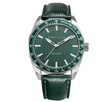 Reloj Perry Ellis Solar para Hombre con Correa de PU Verde