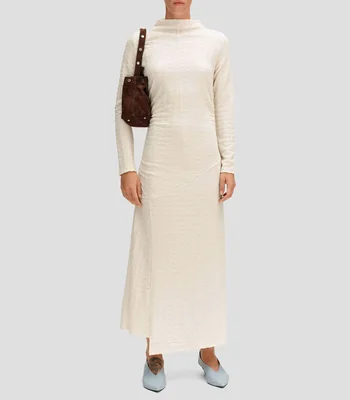 Vestido textura fruncido Mujer