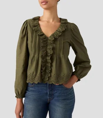 Blusa manga larga liso Mujer