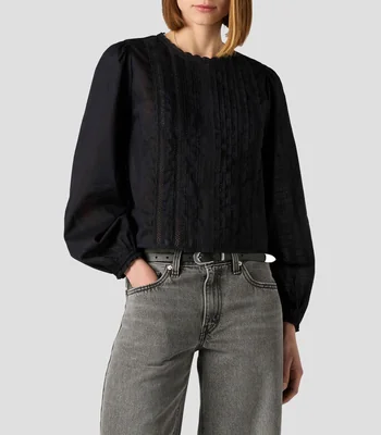 Blusa manga larga sólido Mujer