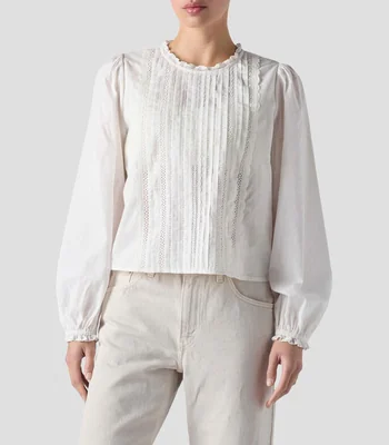 Blusa manga larga sólido Mujer