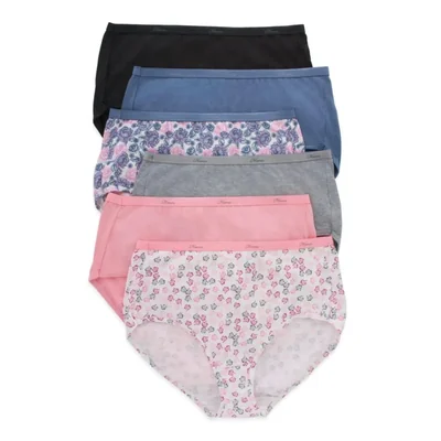 Bragas Hanes de Algodón 6‑Pack con Tecnología de Absorción de Humedad