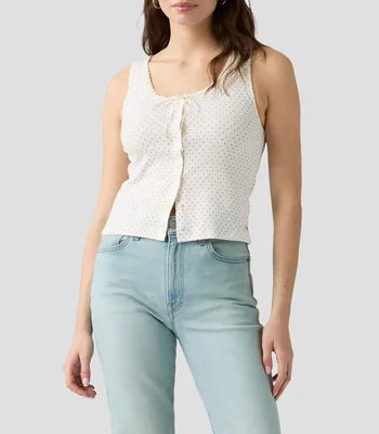 Playera cuello redondo sin mangas fantasía Mujer