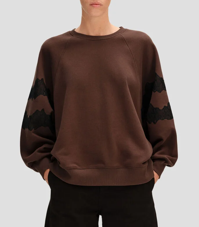 Sudadera oversized encajes Mujer