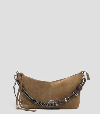 Bolsa shoulder café en piel Lisa Mujer