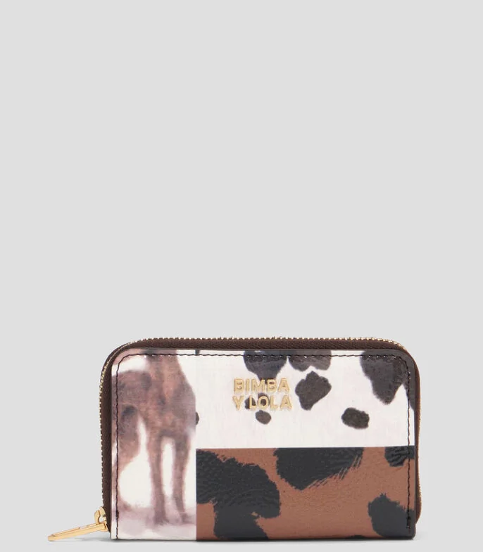 Cartera solapa patchwork chocolate Mujer
