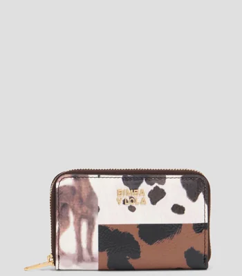 Cartera solapa patchwork chocolate Mujer
