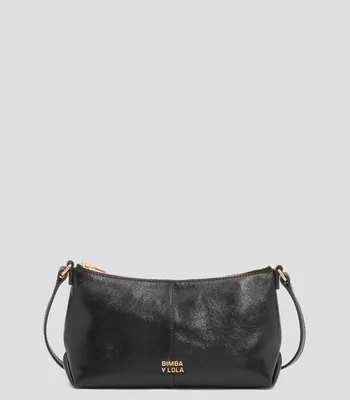 Bolsa crossbody negra en piel Mujer