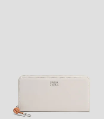 Billetera cremallera grande nylon arena Mujer