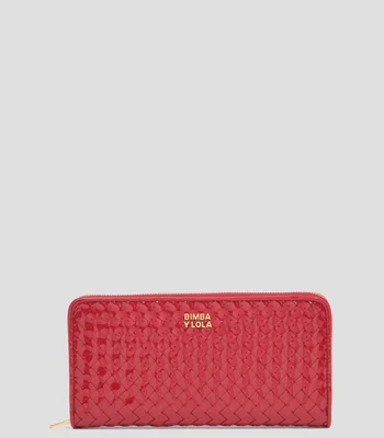 Cartera cremallera grande trenzada Mujer