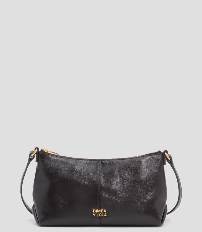 Bolsa crossbody café en piel Mujer