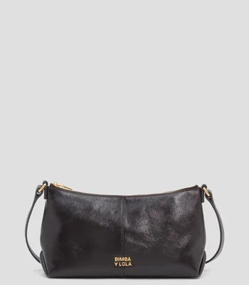 Bolsa crossbody café en piel Mujer