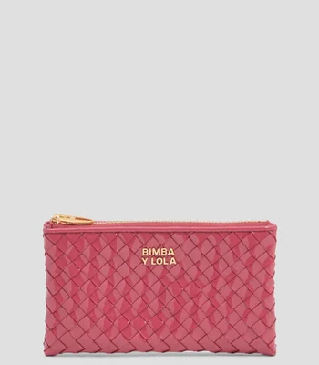 Monedero trenzado rosa oscuro Mujer