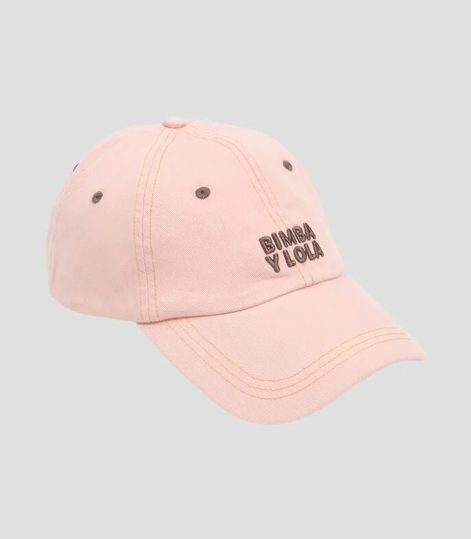 Gorra algodón lavado rosa Mujer
