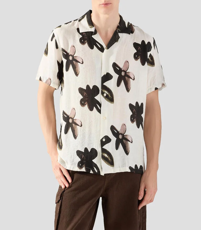 Camisa estampada manga corta Hombre