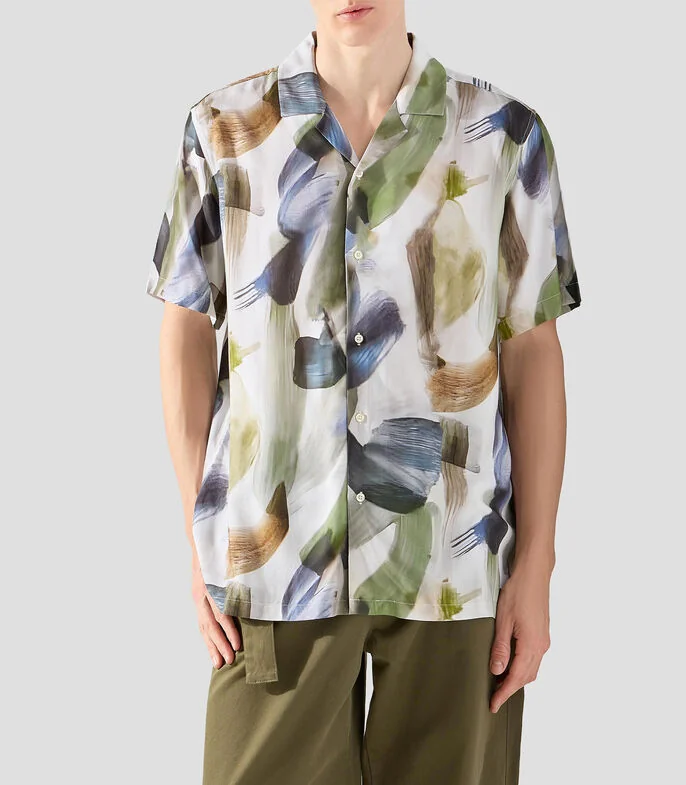 Camisa estampada manga corta Hombre