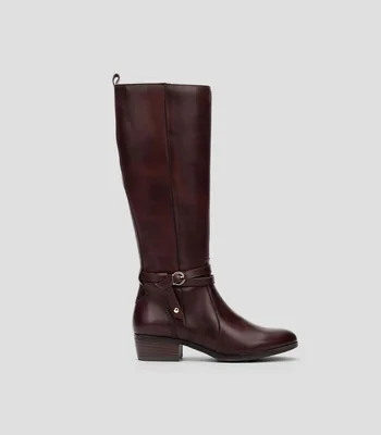 Botas con tacón bajo media luna Mujer
