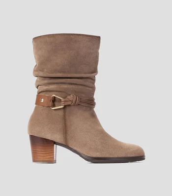 Botas con tacón bajo media luna Mujer