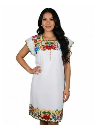 Vestido Huipil Bordado Para Mujer