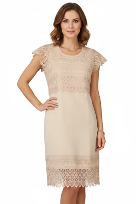 Vestido a la rodilla con encaje para mujer