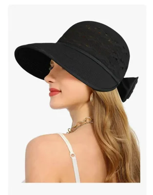 Sombrero De Sol Para Mujer De Moda Gorra Visera Playa Verano Negro M