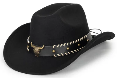 Sombrero Eohak 56-58 Cm Con Tachuelas Ala Ancha Estilo Vaquero Fedora Para Mujer - Venta Internacional.