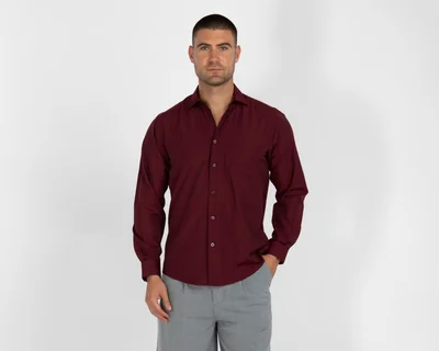 Camisa de Vestir Wall Street Manga Larga Cuello Americano para Hombre