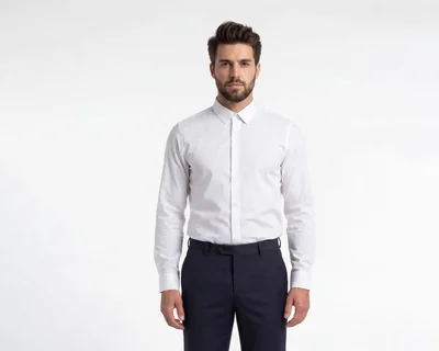 Camisa Casual Wall Street Slim Fit Lisa para Hombre
