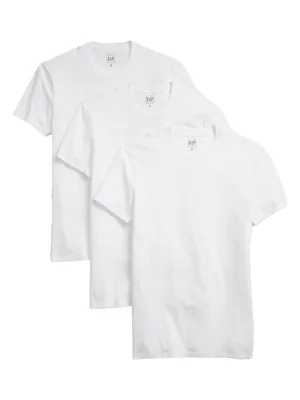 Camisa Gap Con Cuello Redondo Capa Base Paquete De 3 Color Blanco Talla Pequeña - Venta Internacional.