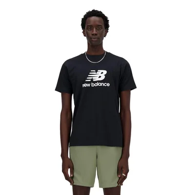 Camiseta New Balance Negra Algodón Con Logo - Venta Internacional.