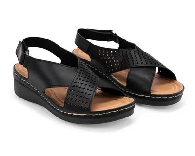 Sandalias Confort Lady Sun Conforto Negras para Mujer