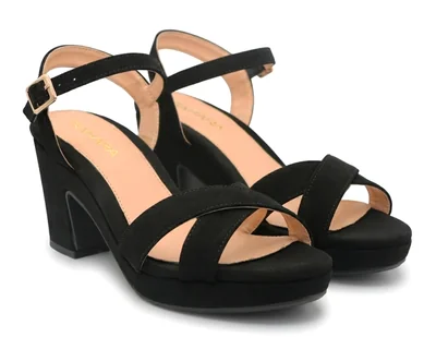 Sandalias de Tacón Sahara Negras para Mujer