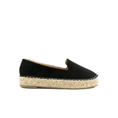 Plataforma Alpargata Yute 3cm Para Mujer Walki Ximena Negro
