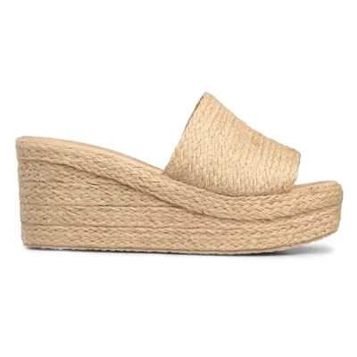 Sandalia De Plataforma Mada Hestia Natural Con Acabado En Yute