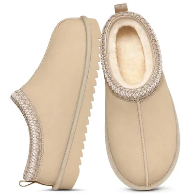 Pantufla Litfun Gamuza Auténtica Con Forro De Pelaje Suave - Venta Internacional.