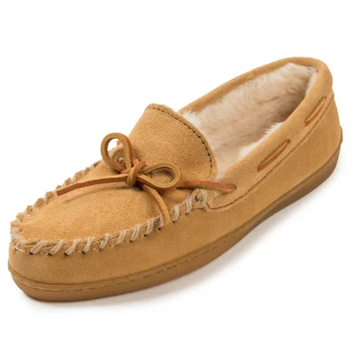 Pantuflas Minnetonka Con Suela Dura Forro De Pelo Para Mujer Canela - Venta Internacional.