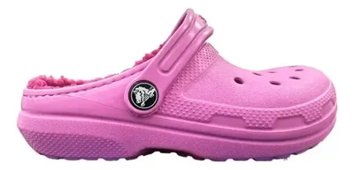 Sandalias Crocs Classic Lined Clog  Cómodos Original Rosa Lisa 18 Mx