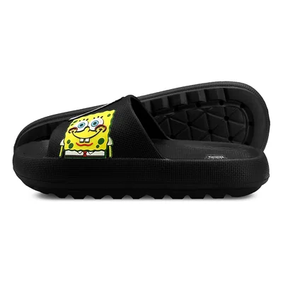 Sandalias Casuales Bob Esponja Negro Para Hombre