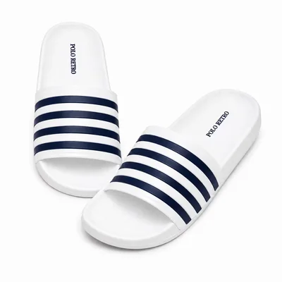 Sandalia Polo Retro Slide Blanco Eva Para Caballero
