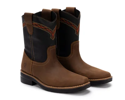 Botas Vaqueras Kroogen de Piel con Bordados para Hombre