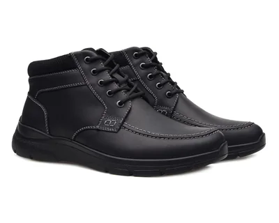 Botas Confort Negros Clarks de Piel con Agujetas para Hombre