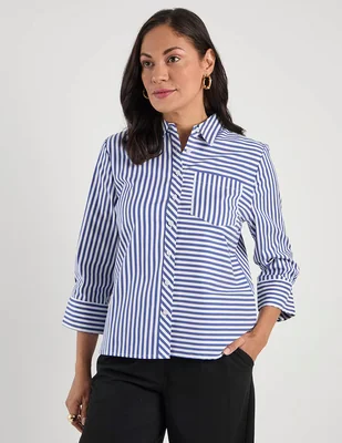 Blusa camisera manga 3/4 para mujer