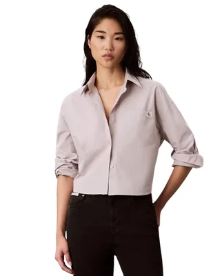 Camisa de algodón manga larga para mujer