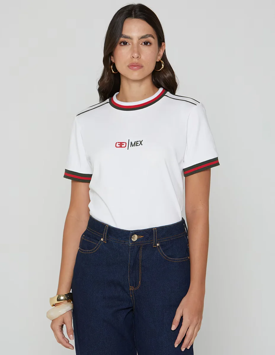 Playera manga corta México cuello redondo mujer