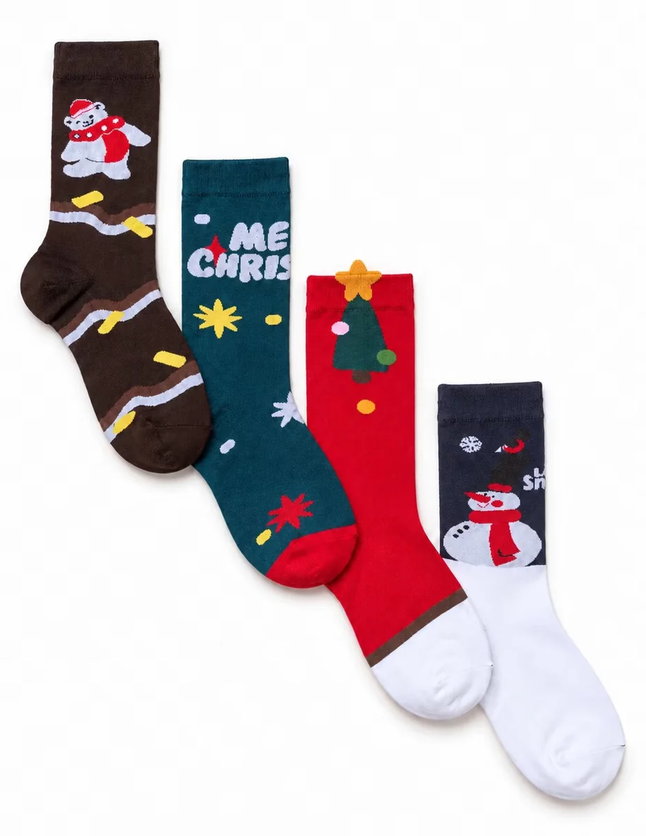 Calcetín de algodón para mujer 4 pares